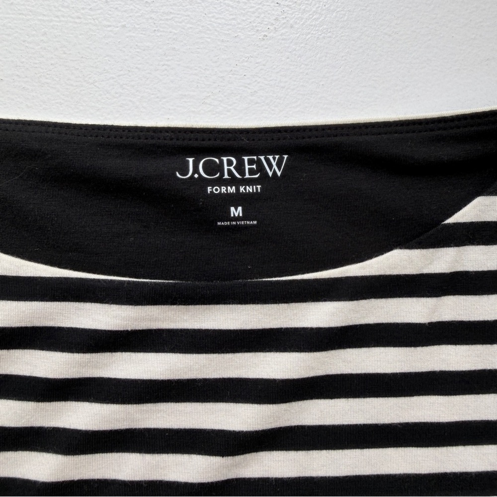 J. Crew Black and White Striped Short Sleeve Tee - Picture 3 of 8